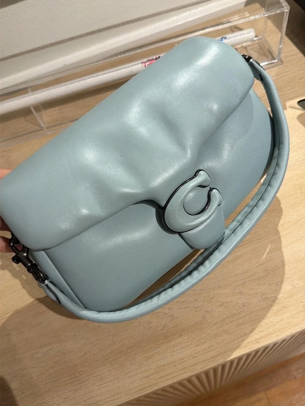 Coach Soft Curve Shoulder Bag in Powder Blue